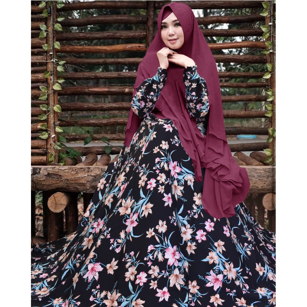 Gamis murah cassandra / Syari monalisa premium set hijab / Fashion wanita muslimah