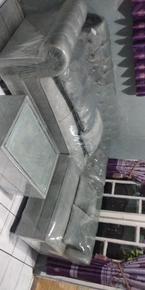 Sofa L Putus Jaguar Kain Boneka + Meja (promo Harga)