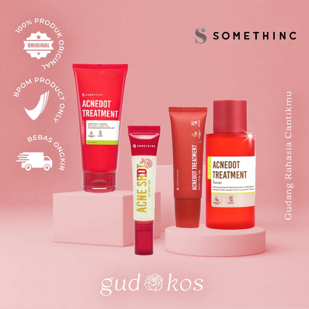 SOMETHINC Acnedot Series - AcneShot Spot Gel Toner Moisturizer Facial Cleanser / Perawatan Wajah Berjerawat