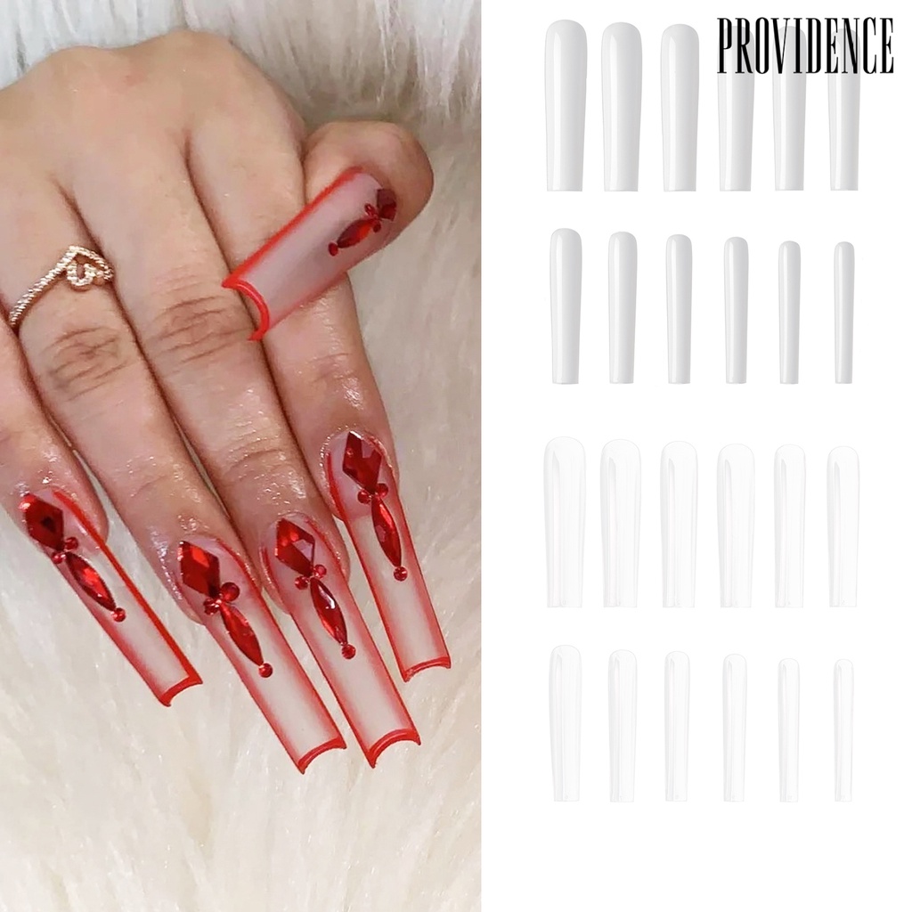 Providence 504pcs / Set Kuku Palsu Full Cover Super Panjang Untuk Manicure