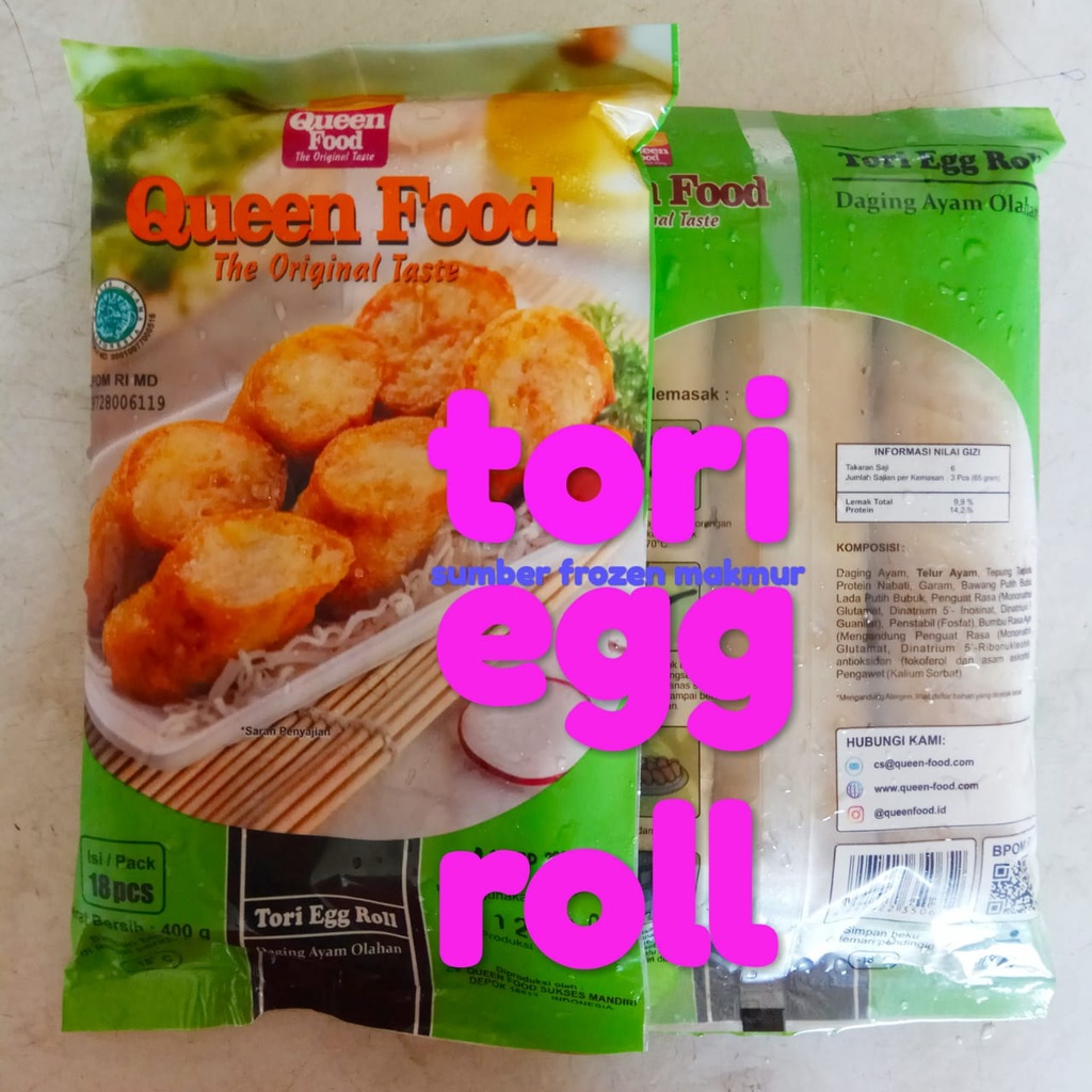 

tori egg roll quen food 400 sumber frozen makmur