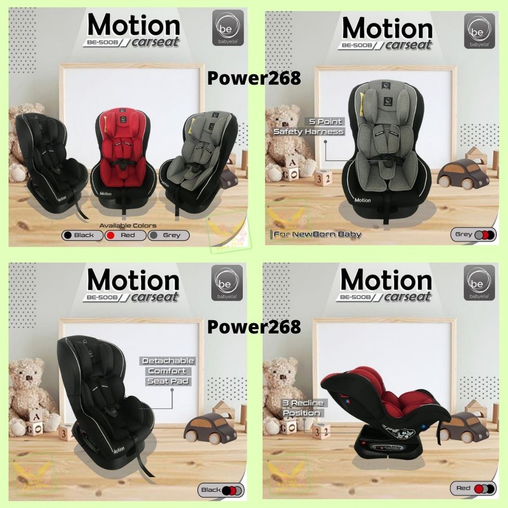 BabyElle BE-500 B Motion Grey - Red - Black Car Seat