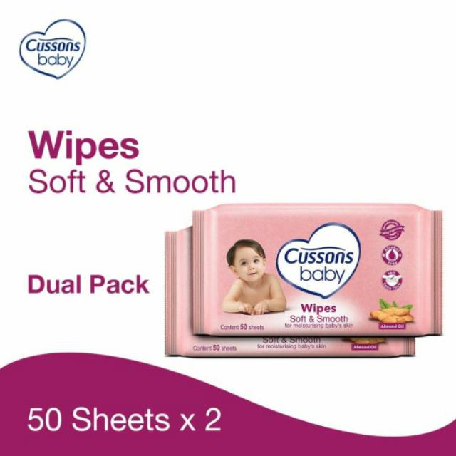 CUSSONS BABY  Wipes  Soft &amp; Smooth 45'S Buy 1 Get 1