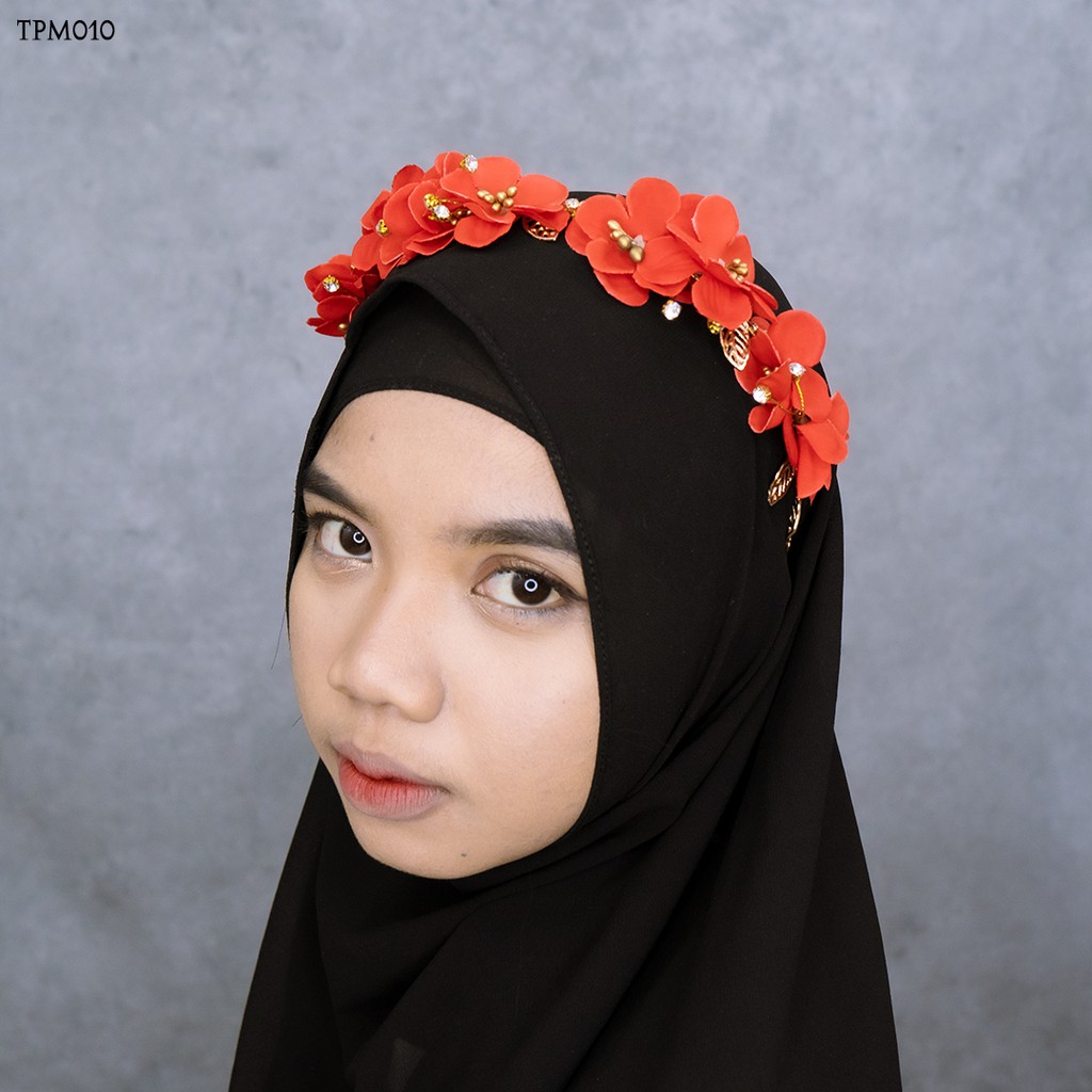 [STOK TERBATAS] FASHION ASESORIS PESTA HIJAB TIARA WEDDING MERAH TPM010