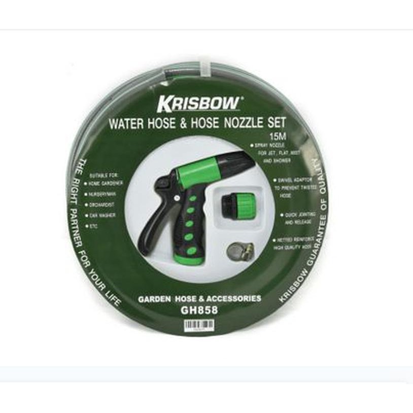 Krisbow Set Kepala Selang Air Dan Pipa Semprot ½ Inci X 15 M parts