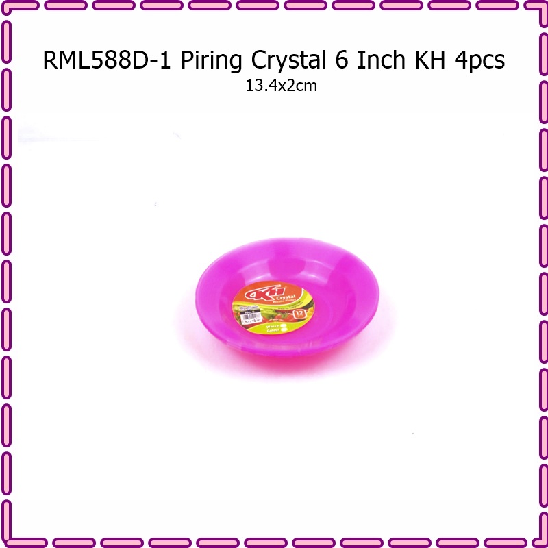 Piring Makan/Piring Sambal/Piring Lauk Crystal KH 6 Inch &amp; 7 Inch