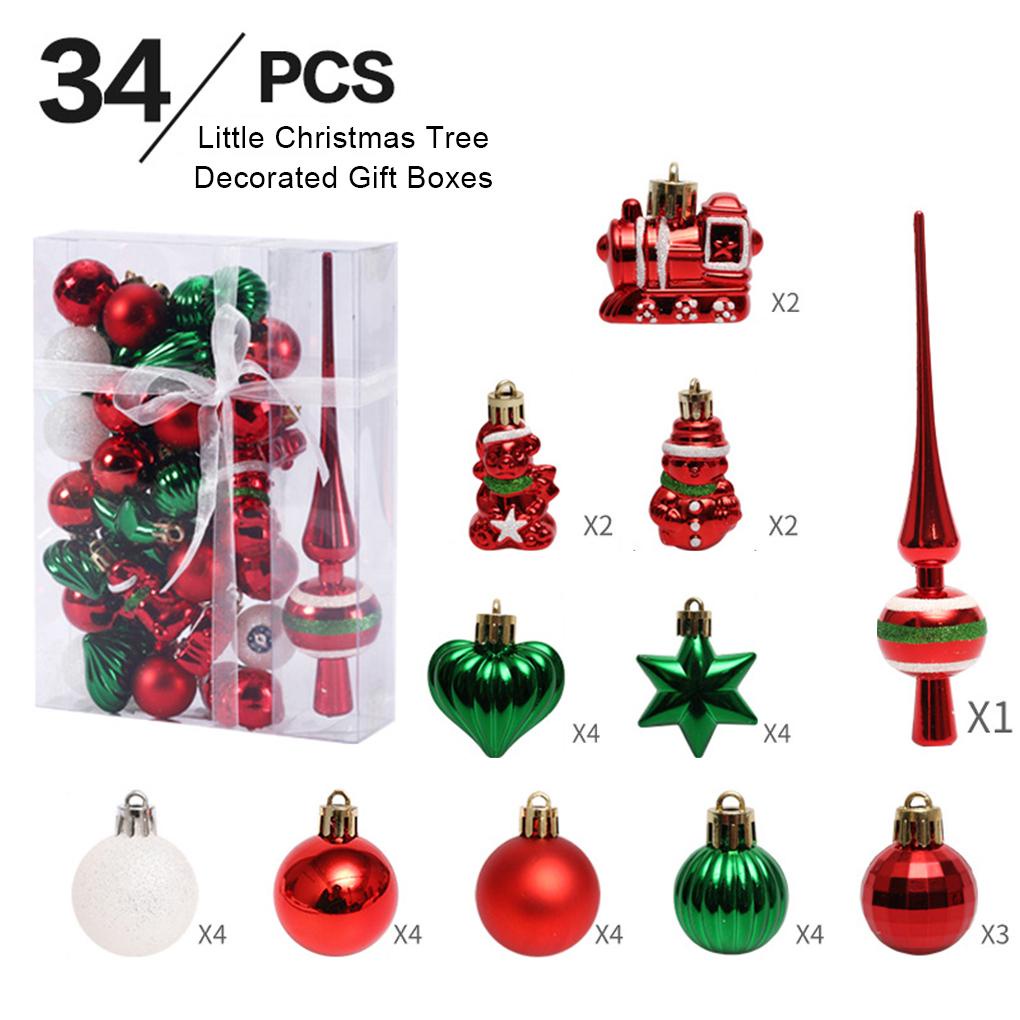 Huit 34pcsset Hiasan Gantung Pohon Natal Bentuk Bola Untuk Dekorasi