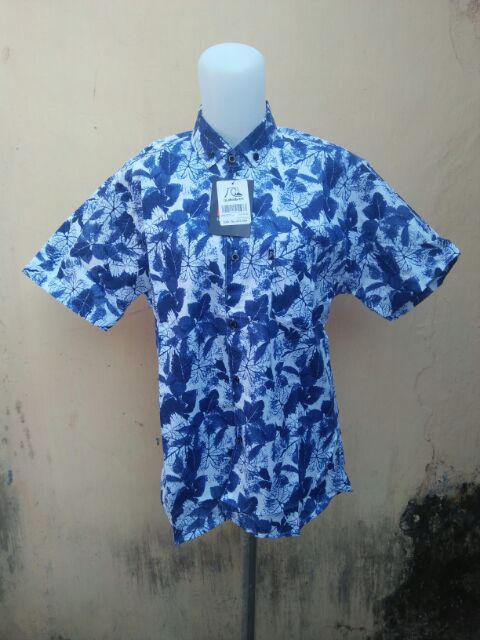 Kemeja Batik Pria Pendek Katun