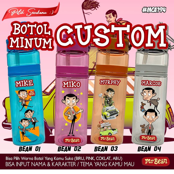 Botol Minum Custom Anak tema MR BEAN