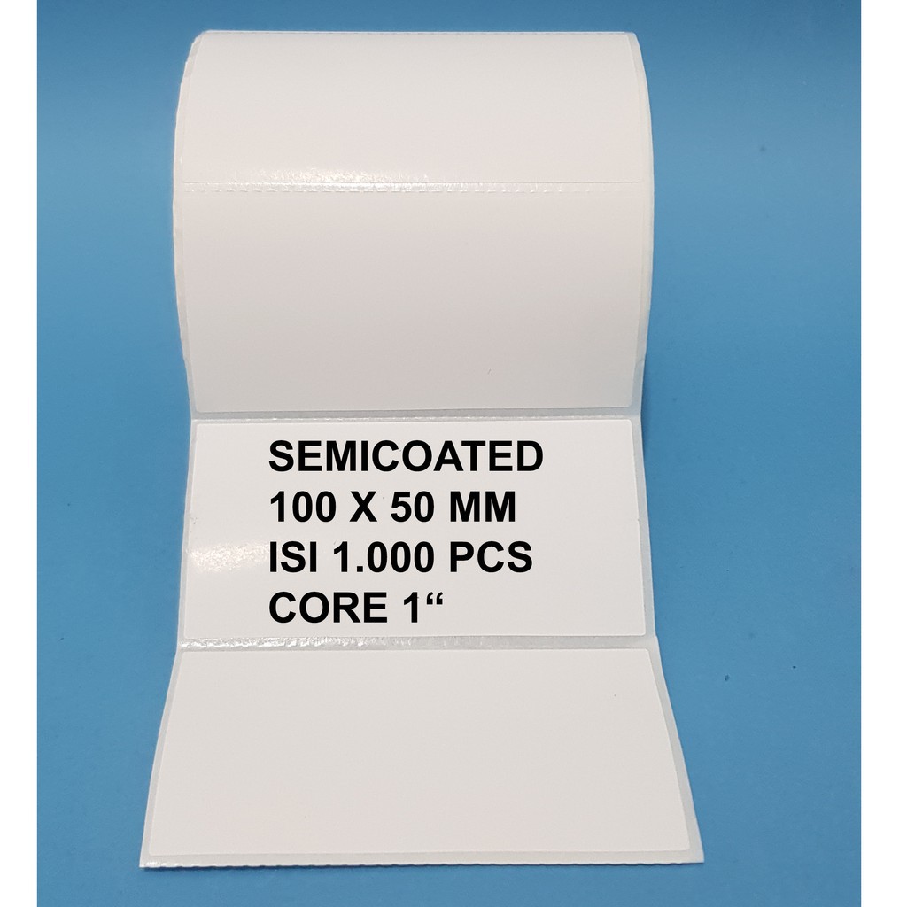 Label Semicoat 100x50 1 Line isi 1000 pc Stiker Barcode 100x50 mm Label Sticker Transfer Thermal 100 x 50 mm isi 1000 pcs