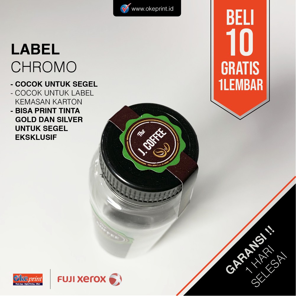 

Cetak Stiker Label CHROMO A3+ CUT / Cetak Label Kemasan