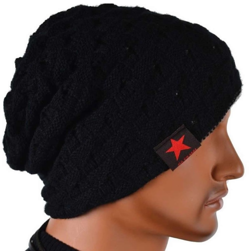 Zzz Pria Wanita Bolak Balik Baggy Oversized Musim Dingin Hangat Ski Rajut Beanie Unisex Hat