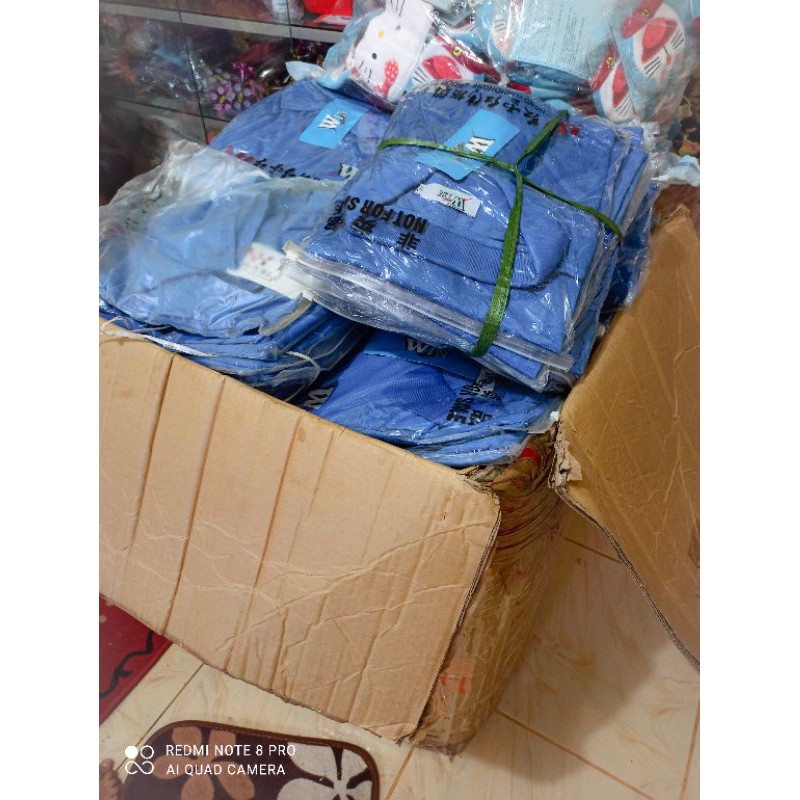 Kaos import biru polos bagus termurah