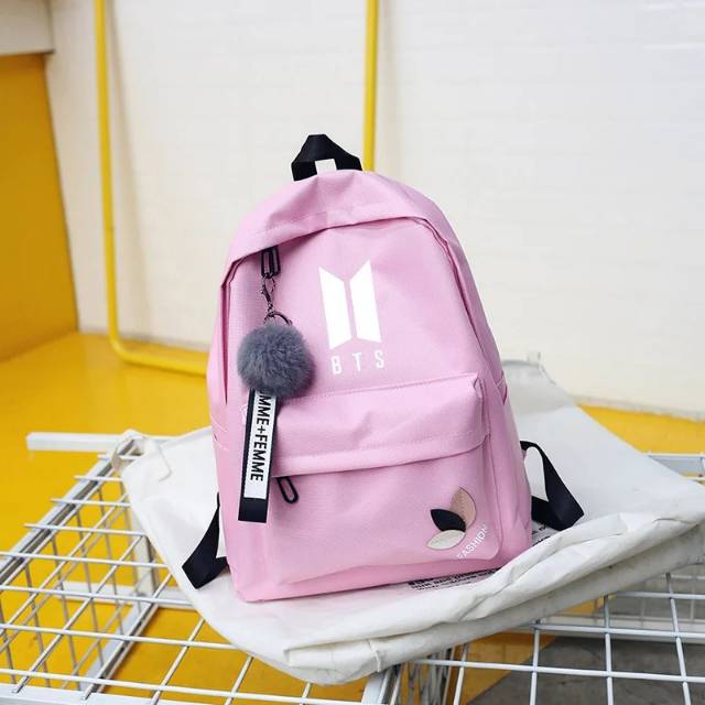 Ransel Wanita BTS Mode 2023 Ransel Tas Punggung Tas Sekolah Nilon Tahan Air untuk Ransel Anak Laki-laki perempuan Baru