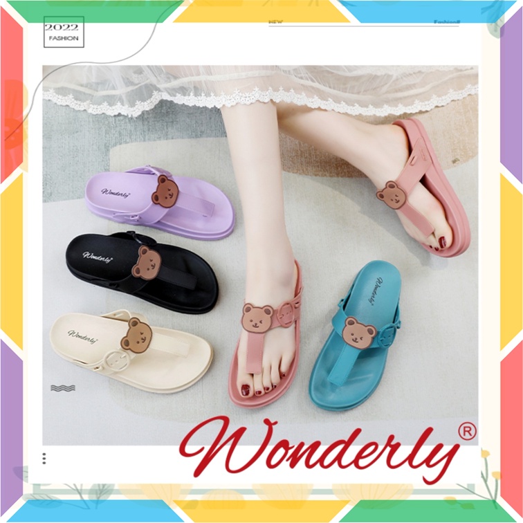 2025-1 Sandal Birken Wanita Wonderly Sendal Jepit Jelly Karet Empuk Cute Strap 2in1 Import Tawana