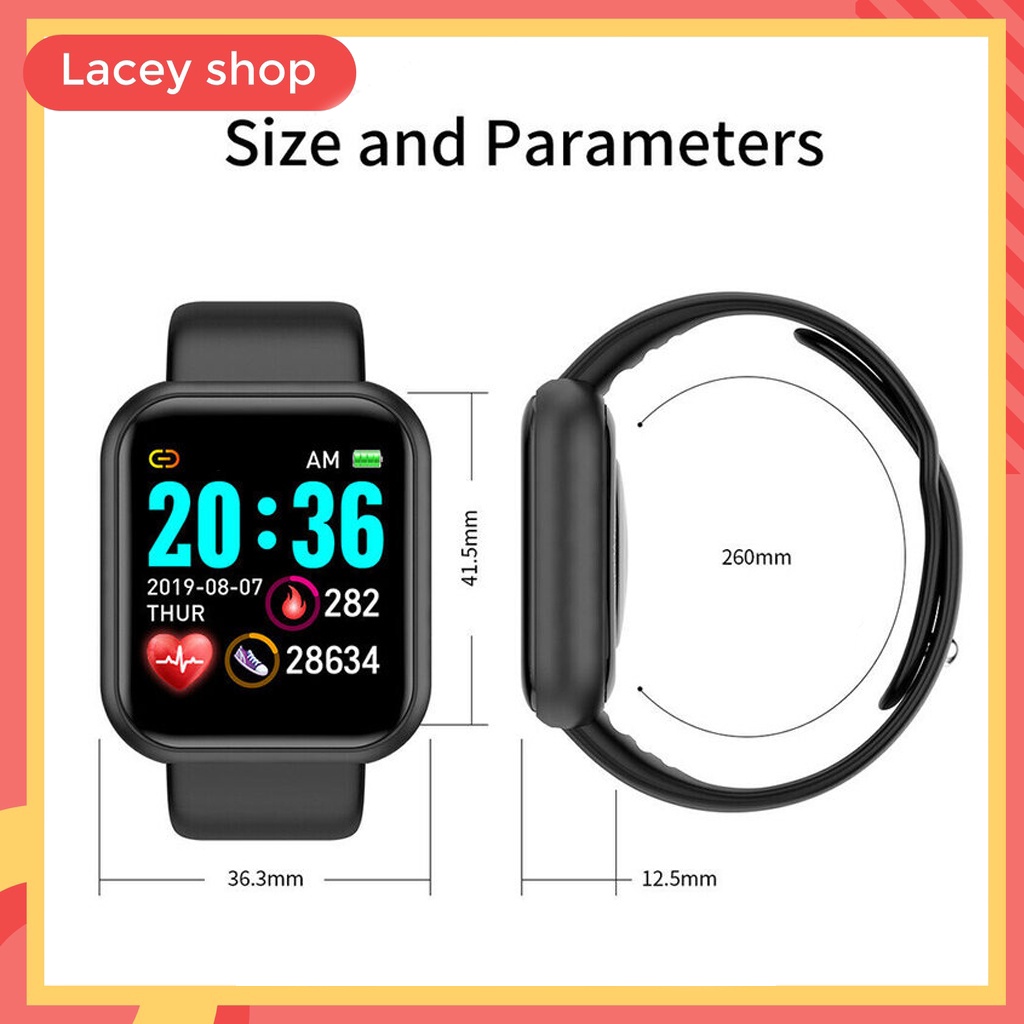 Y68 jam tangan pintar olahraga bluetooth tahan air Smart Watch Fitness Tracker Wristband Pedometer Detak Jantung Pemantauan Tidur