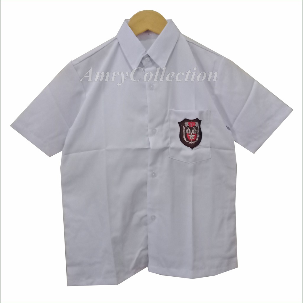 Seragam sekolah baju SD putih pendek Bahan Twist/licin