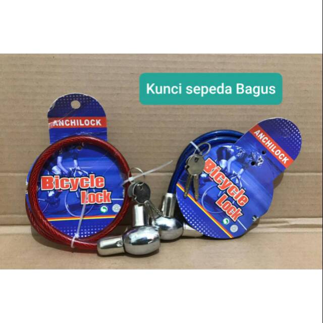 Kunci sepeda besi / Kunci Sepeda Pala Besi / Anchi Lock Bicycle Lock / Gembok Ban Sepeda