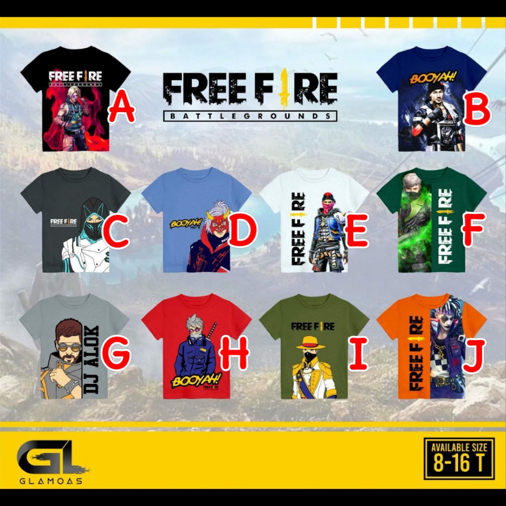 KAOS ANAK LAKI-LAKI MOTIF KARAKTER GAME 8-16 TAHUN