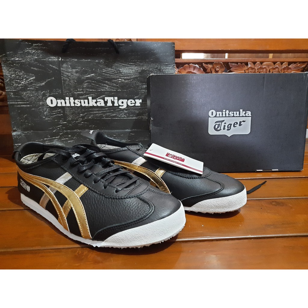 Sepatu Onitsuka Tiger Mexico 66 Black Gold Original