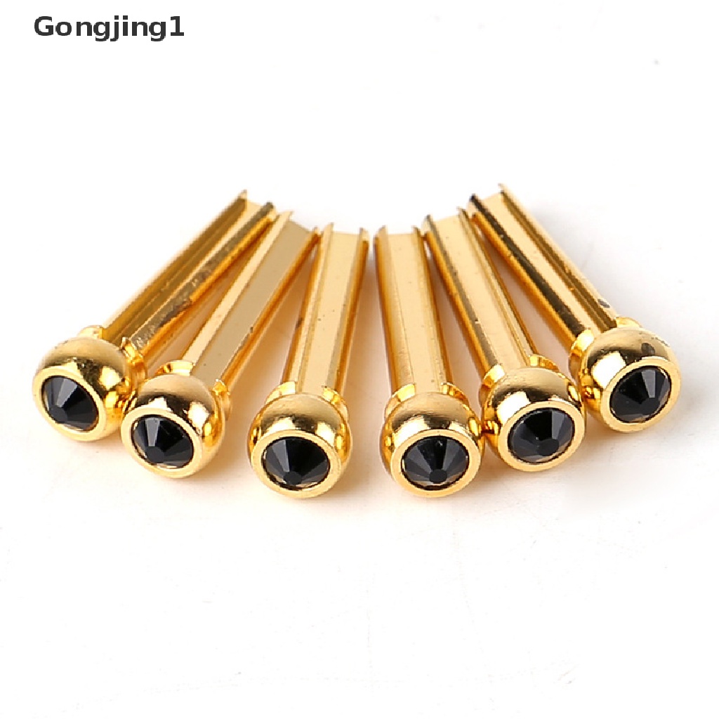 Gongjing1 1pc Pin Bridge Senar Gitar Akustik Pengganti Bahan Tembaga Kuningan