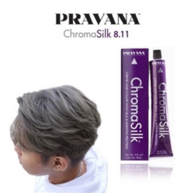 Cat rambut Pravana Chrosmasilk 8.11 Light Intense Ash Blonde/ cat rambut abu2 tua