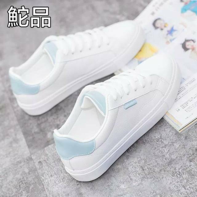 SEPATU SNEAKER WANITA  BEIER  LORENZO PUTIH LIST BIRU TOSKA