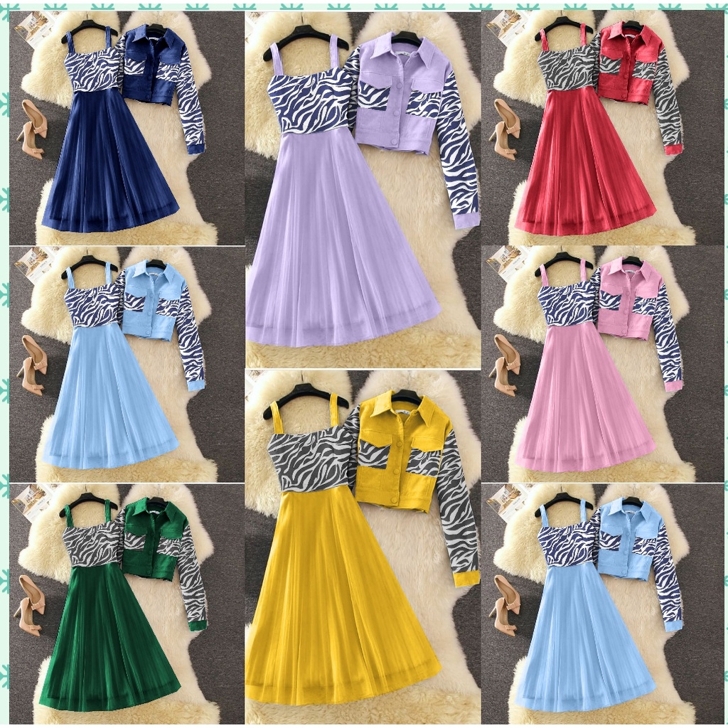 SET GAMETIA 2IN1/ GUARDIAN SET DRESS wanita korean style terbaru / pakaian wanita / dress REMAJA / dress TUTU GAMETIA