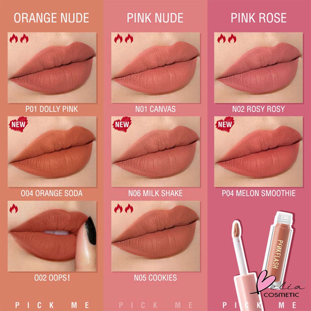 ❤ BELIA ❤ PINKFLASH Lasting Matte Lip Cream | Lipcream | Pink Flash | PF-L01