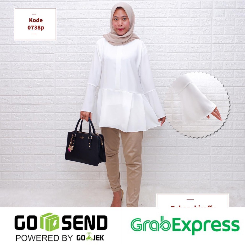 ATASAN BLOUSE PUTIH WANITA FIT XL HD0738