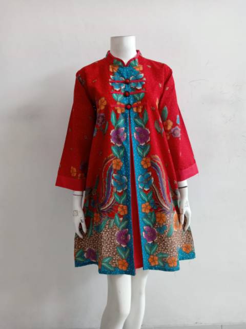 TUNIK DHANUR DARA 01 | DRESS BATIK WANITA MODEL FLUI DEPAN