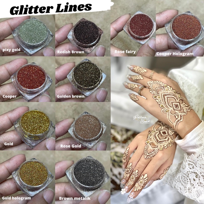 0,1mm GLITTER LINES HENNA LATTE , GLITTER FINISHING HENNA LATTE