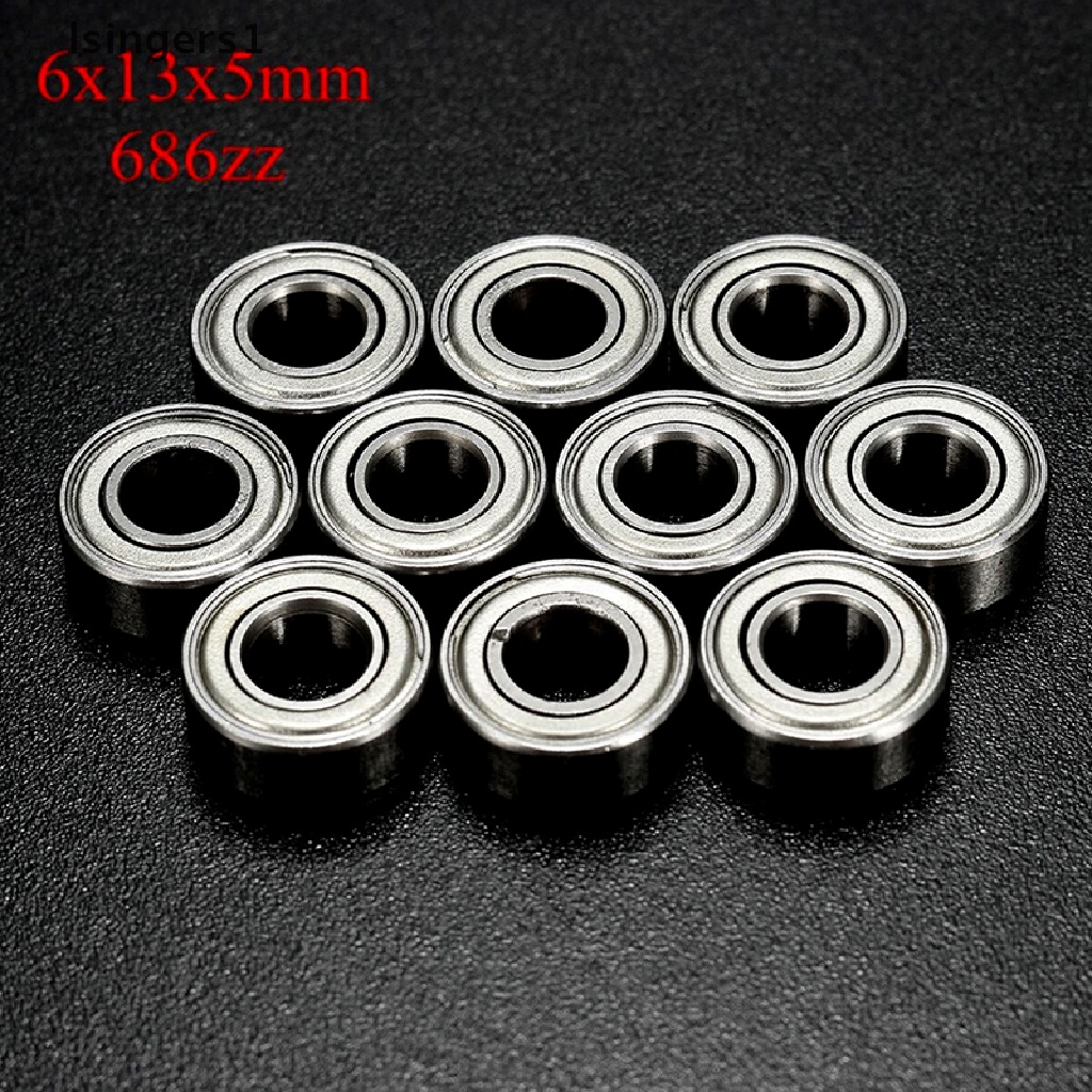 (lsingers1) 10pcs Bearing 686ZZ 6x13 X 5mm Bahan Metal Ukuran 6x13 X 5mm