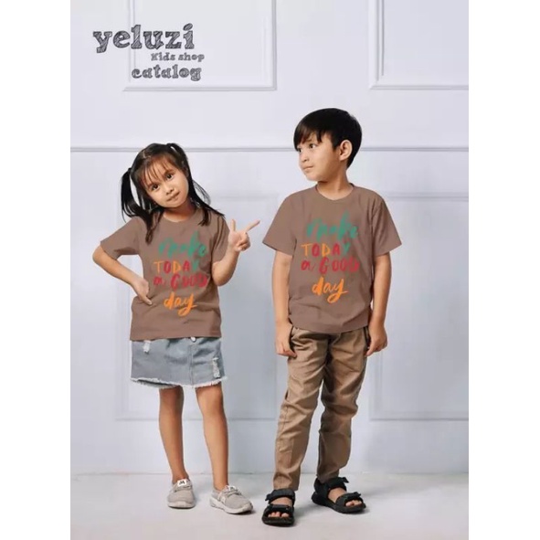 Kaos Couple Keluarga Oblong Make Today a Good Day Milo