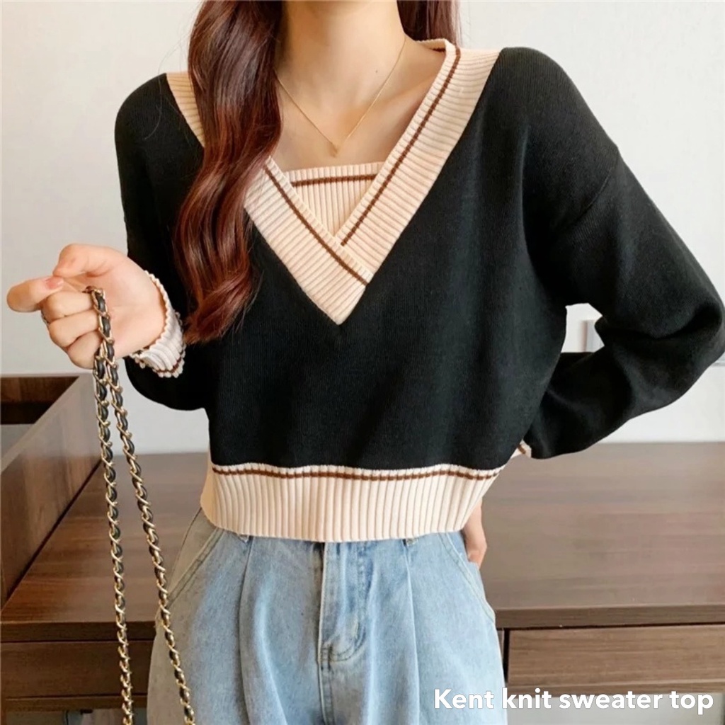 Kent knit sweater top - Thejanclothes