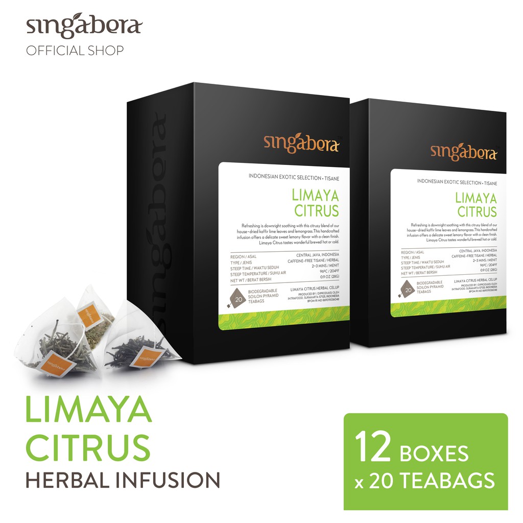 

Singabera Limaya Citrus - Herbal / Seduhan Herba - 20 teabags (1 karton berisi 12 box)