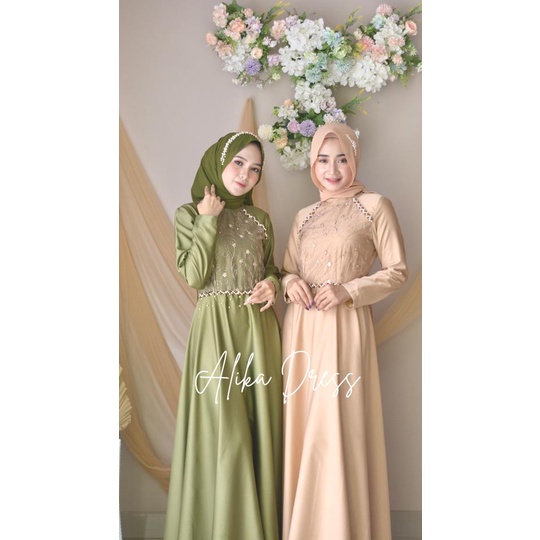 ALIKA DRESS | Dress Outer Organza | Gaun Muslimah | Gamis Remaja