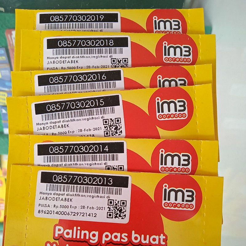 No Cantik Im3 Plsa 5K seri Tahun 08577-030-2013,,2014, 2015,2016,2017,2018,2019