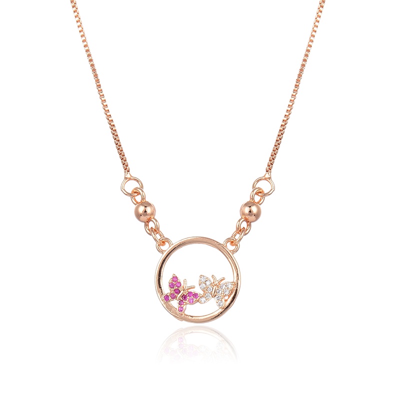 Hyl Jewelry Kalung Titaniun Wanita Permata Perhiasan aksesoris perak Lapis Alloy Emas Muda Love Karat Silver Asli Panjang Muda Dan Anti Luntur-43