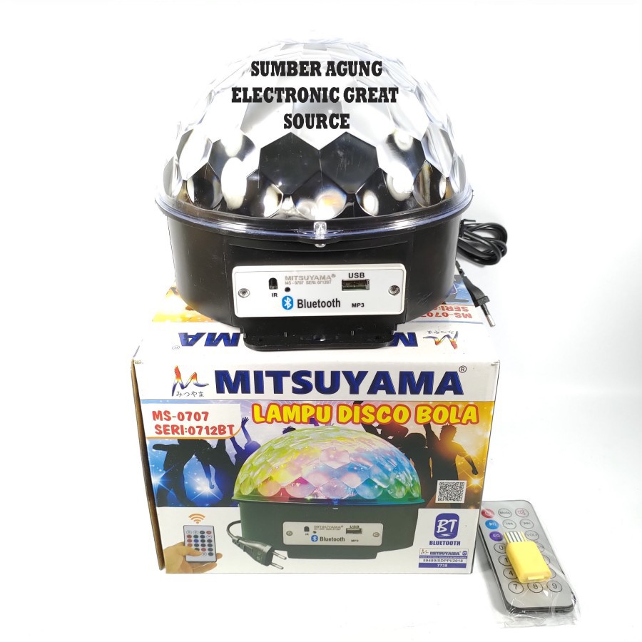 Mitsuyama Lampu Disco Bola Besar MP3 Bluetooth MS0707 Seri 0712BT LED