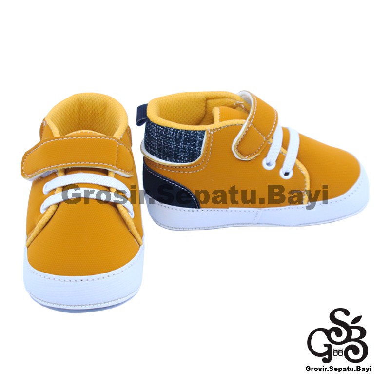 sepatu bayi baby shoes prewalker laki laki perempuan umur 2 - 14 bulan model Basket Case TAN