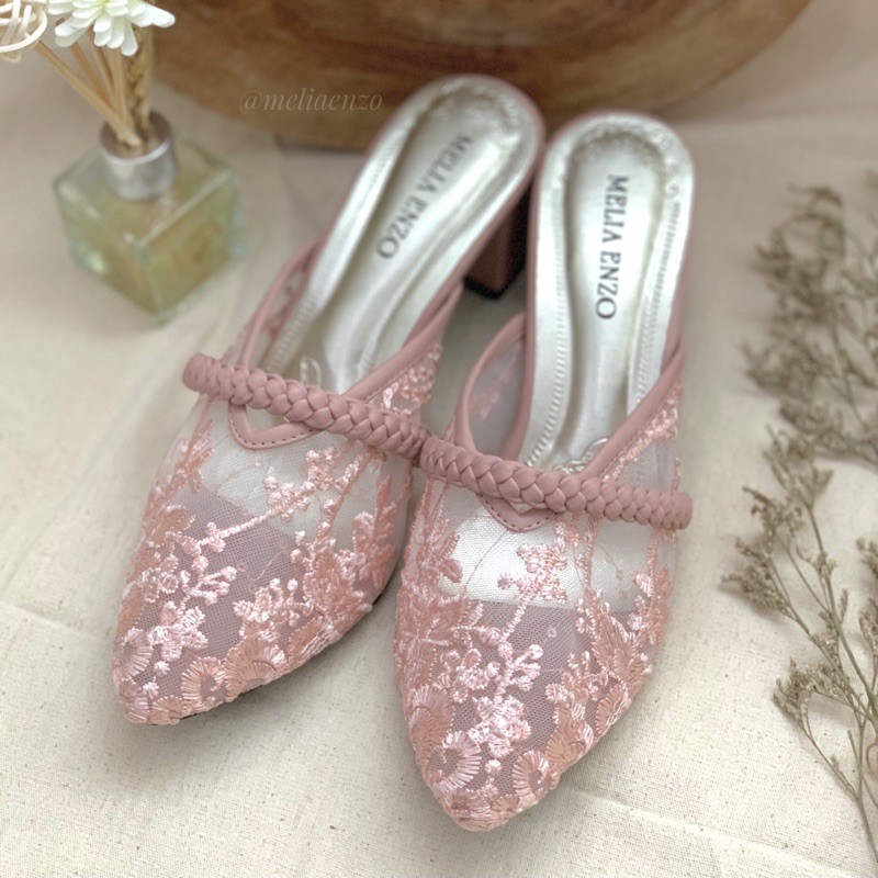 Meliaenzo - Sendal Hak Brukat | Sendal Wedding | Heels wanita