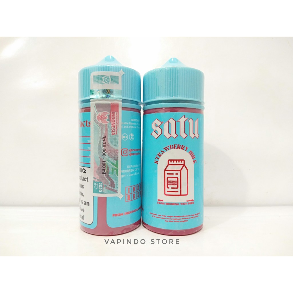 SATU STRAWBERRY MILK 100ML 3MG BY INDOBREW PREMIUM E LIQUID VAPE