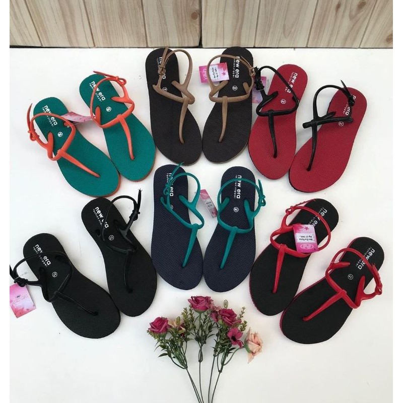 GROSIR (Tidak Jual Ecer) Sandal New Era Raisa/Sandal Japit Slempang New Era/Sandal Karet Tali Cewek