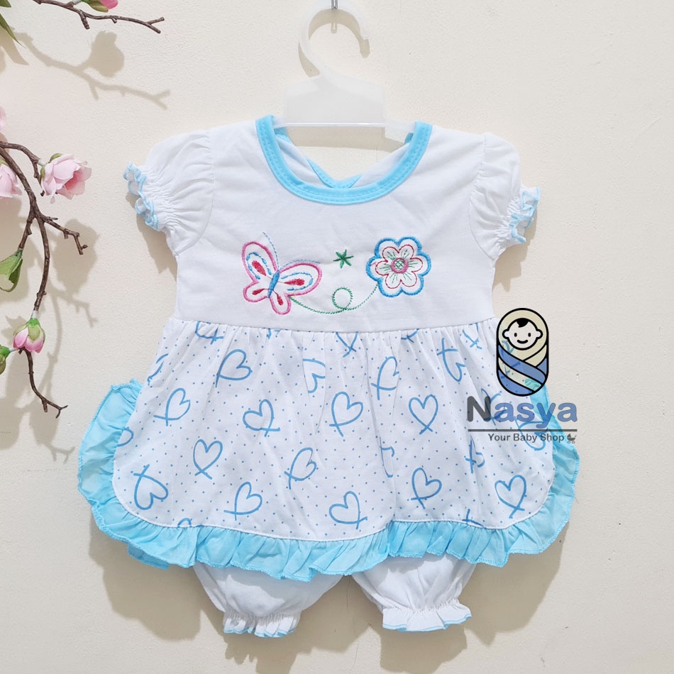[N-082] Baju bayi Lengan Pendek / setelan baju bayi motif pita MURAH