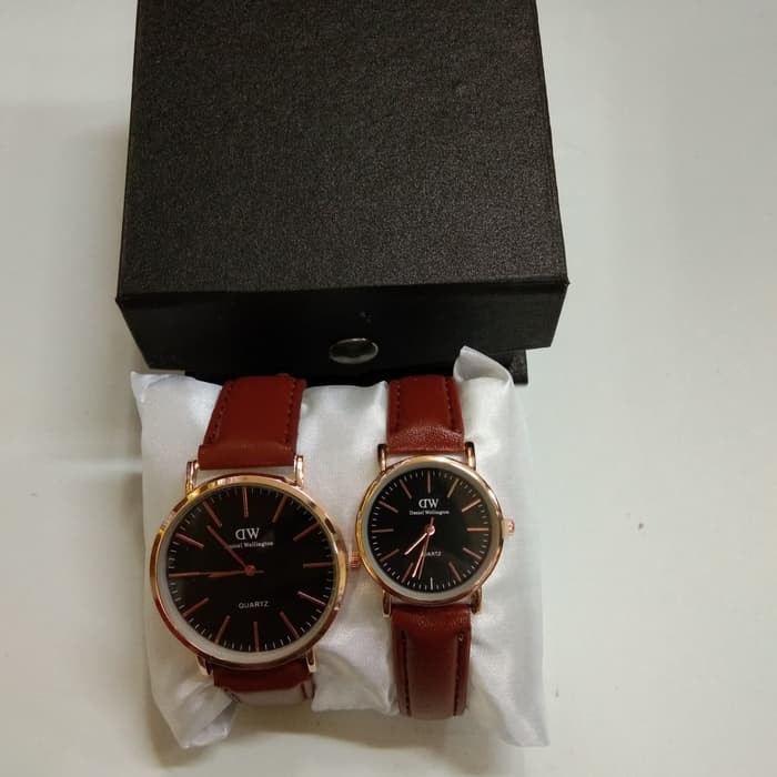 promo jam tangan pria wanita couple DW DANIEL WELLITONG tali kulit