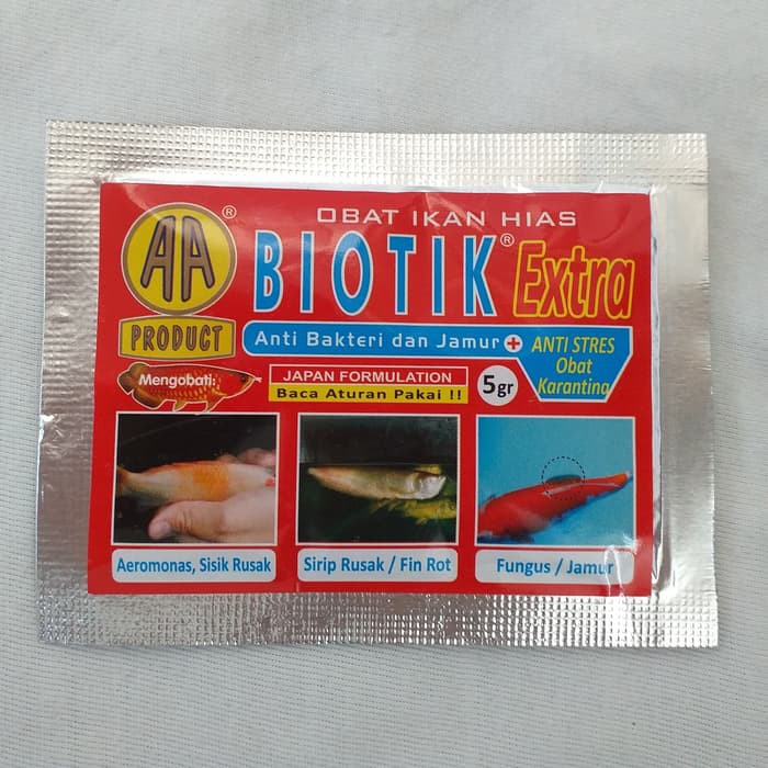 Obat Ikan Hias BIOTIK EXTRA Anti Bakteri &amp; Jamur+Obat Stres Karantina