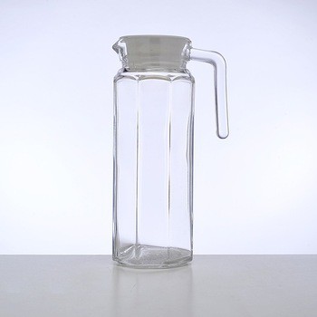 Pitcher kaca + Tutup / Eskan Kaca 1 Liter / Teko Air