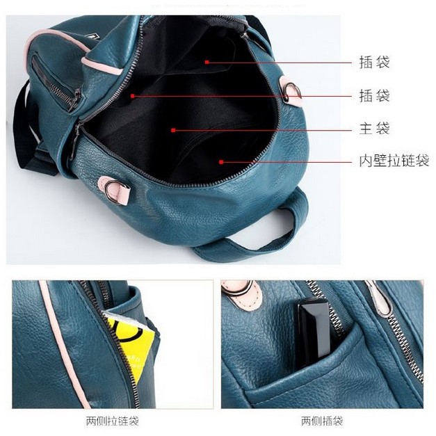 BJ57076 - BLUE/WHITE - TAS RANSEL WANITA IMPORT TERMURAH JAKARTA CR7076 GT1451