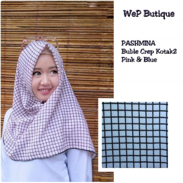 Pasmina hijab / kerudung buble crep kotak2 ( No edit, Real Pict )